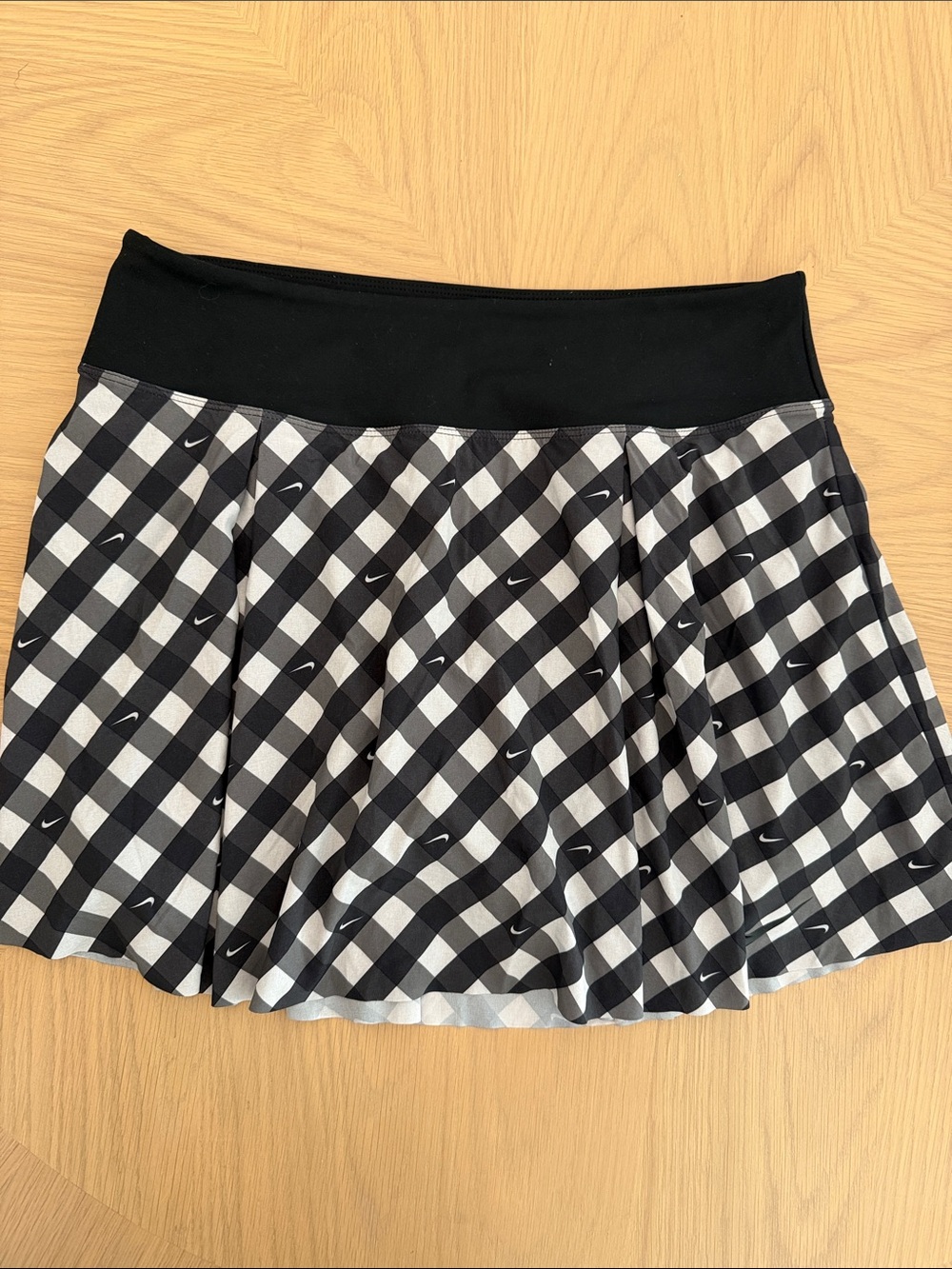 Nike Black & White Gingham Tennis Skirt L
